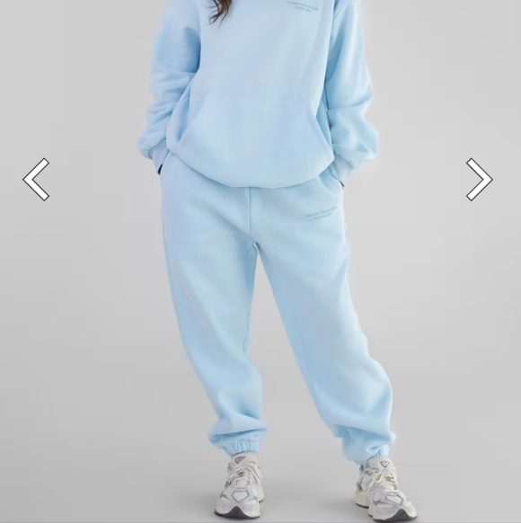 NWT Comfrt Pastel Oversized Sweatpants Baby Blue Cuffed Bottoms Size XL - Picture 3 of 7